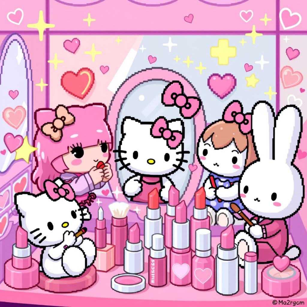 Colorful Sanrio-Inspired Pixel Art Cosmetics