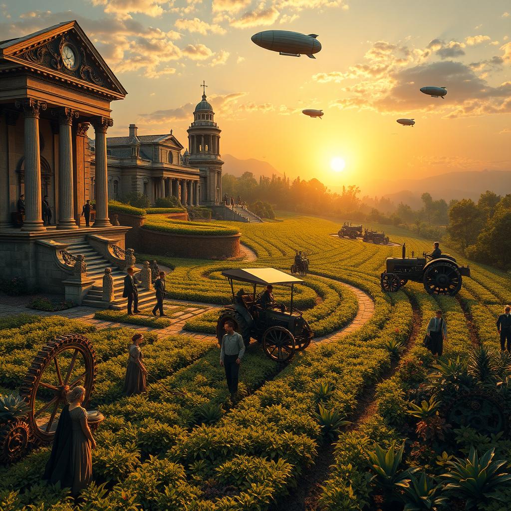 Steampunk Roman Empire Plantation: A Fusion of History and Innovation
