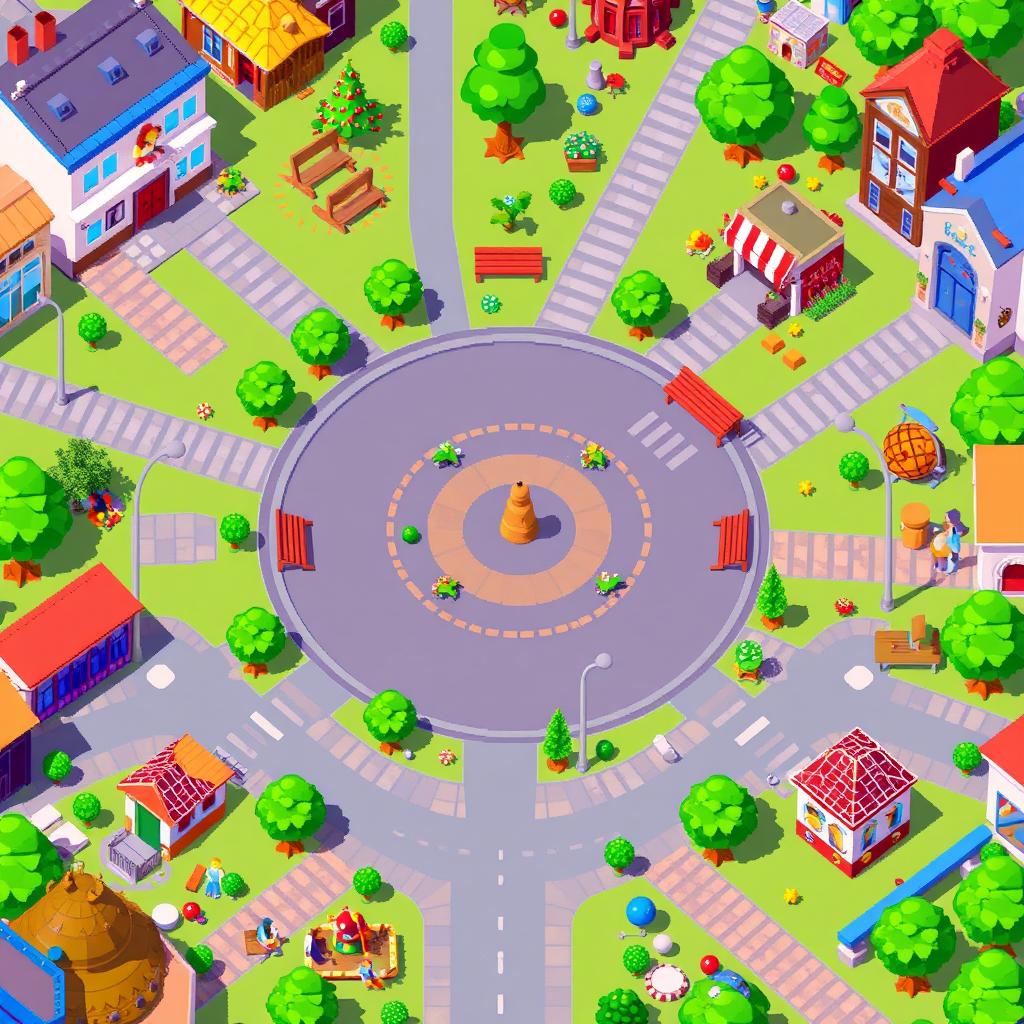 Dive into a Colorful Pixel Art Square