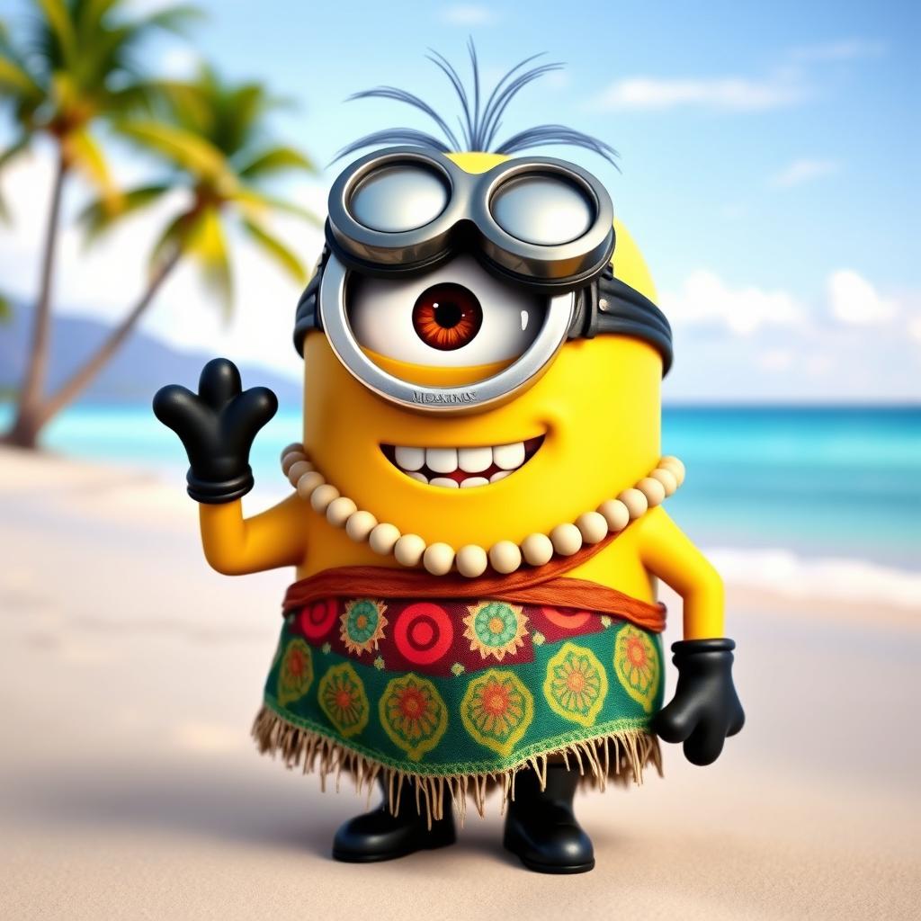 Whimsical Minion as Moana: A Tropical Adventure