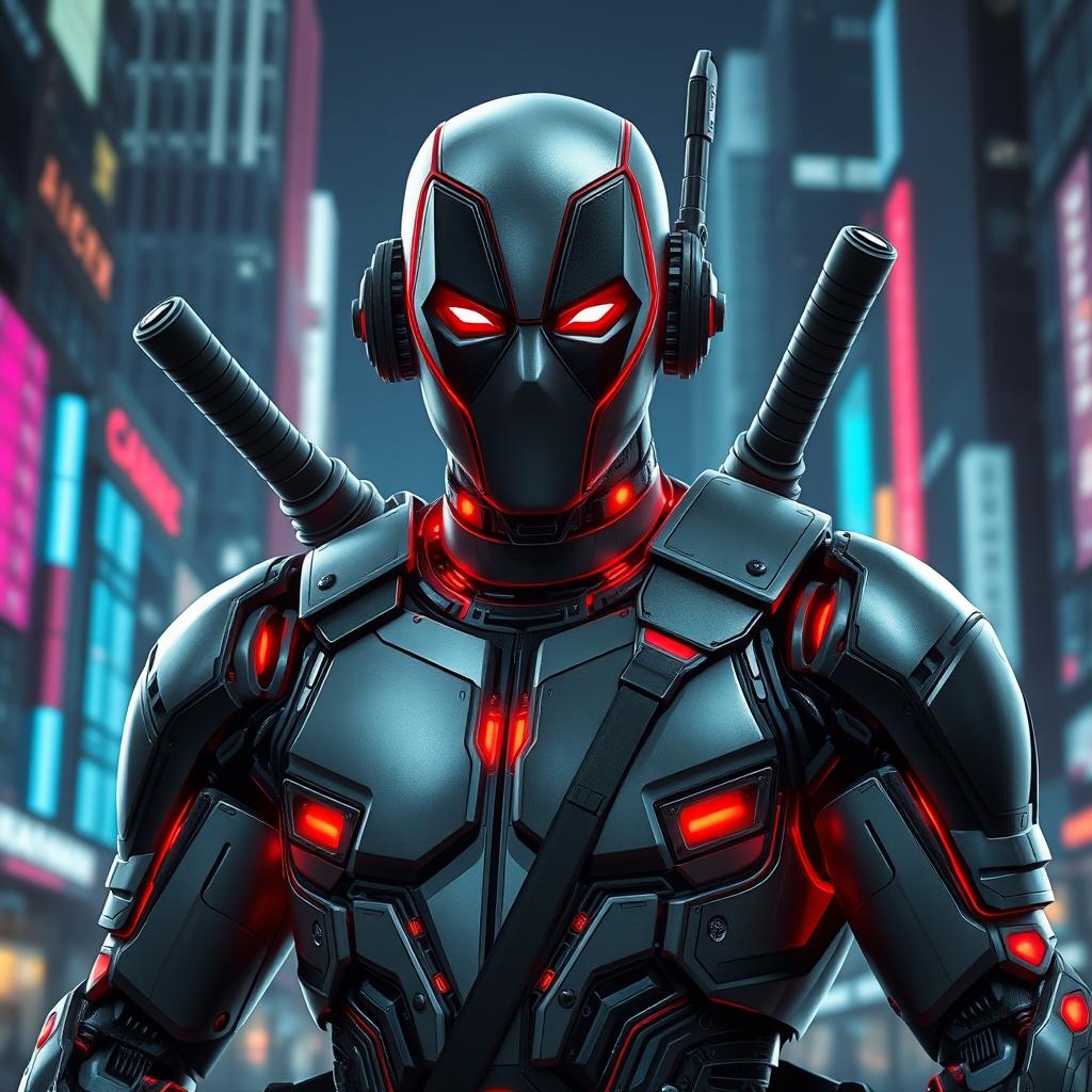 Futuristic Robotic Deadpool: A Sci-Fi Icon Reimagined