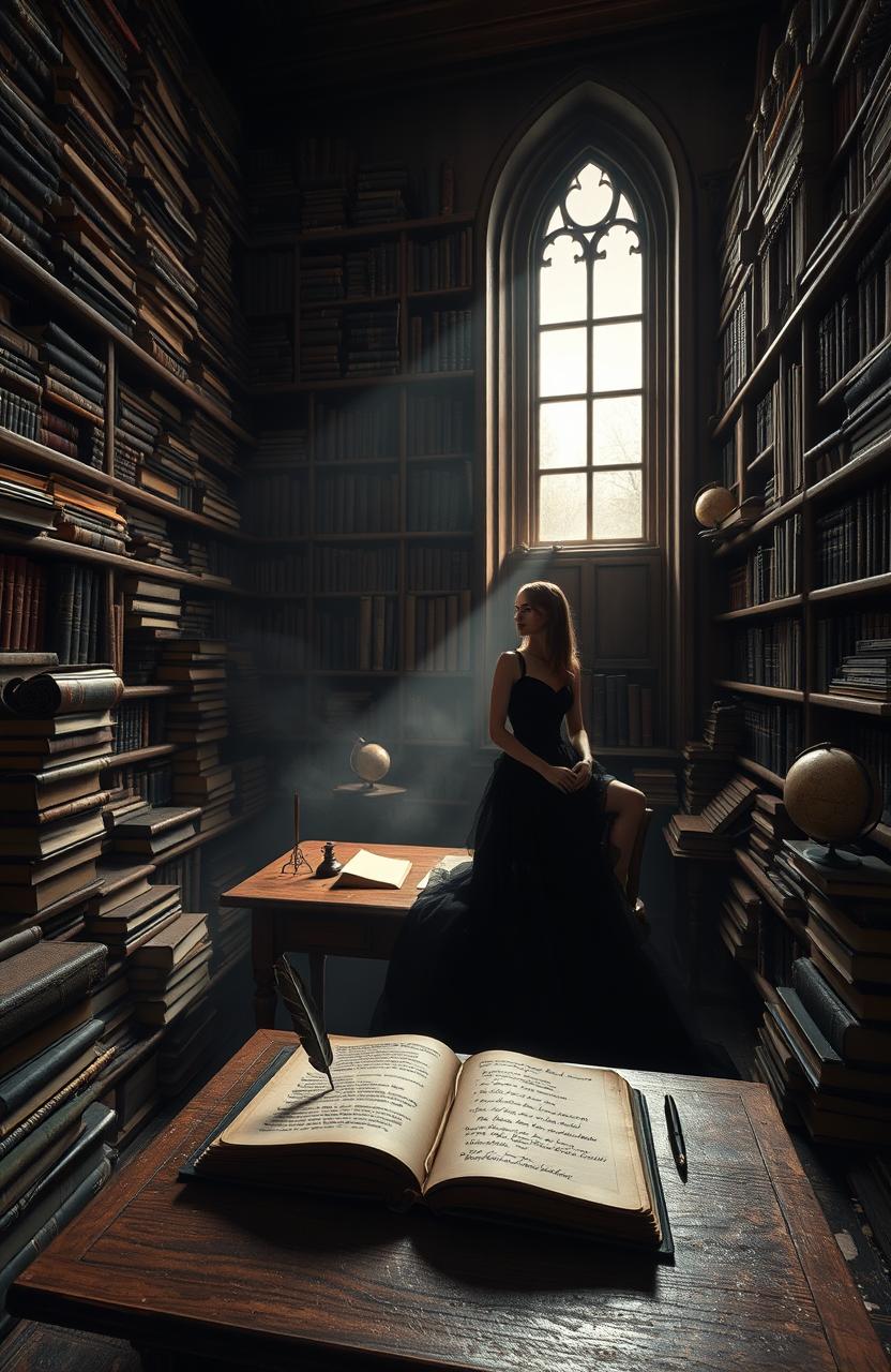 Whispers of Knowledge: A Dark Academia Library