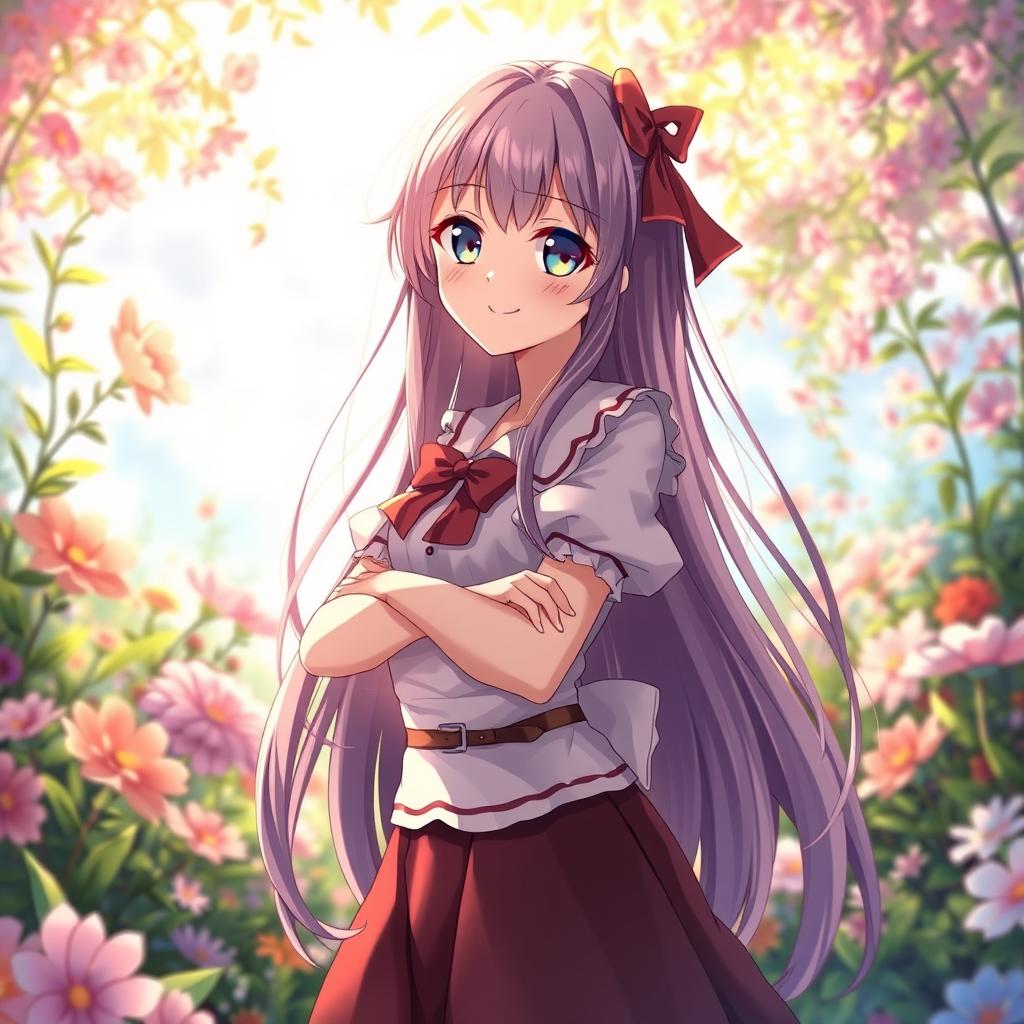 Confident Anime Girl with a Playful Smirk