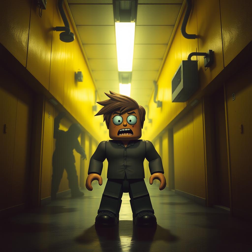 Facing Fears: Scared Roblox Character in the Backrooms