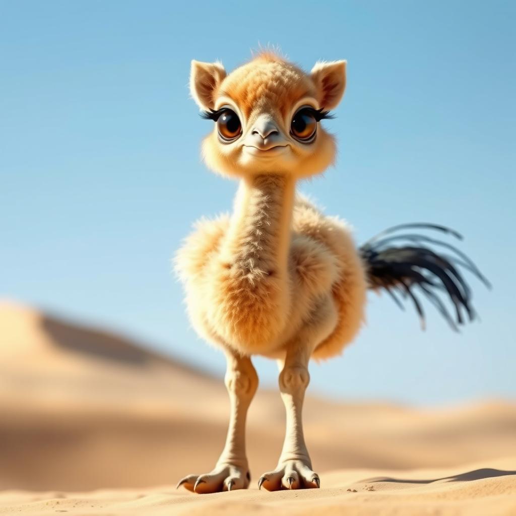 Whimsical Camel-Ostrich Hybrid Creature