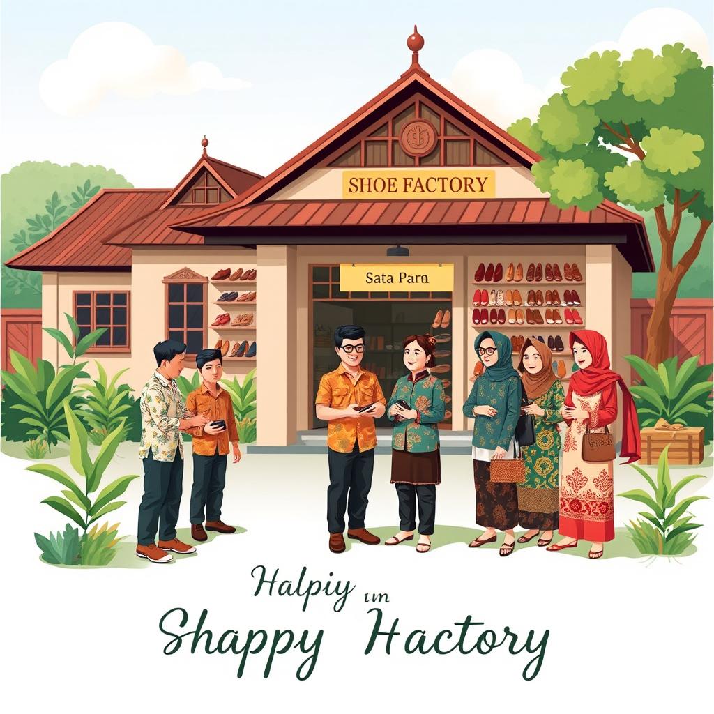 Charming Shoe Factory Greeting Card Design