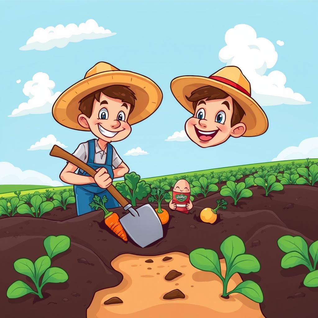 Cartoon Farmer: Digging Deep into Abundance