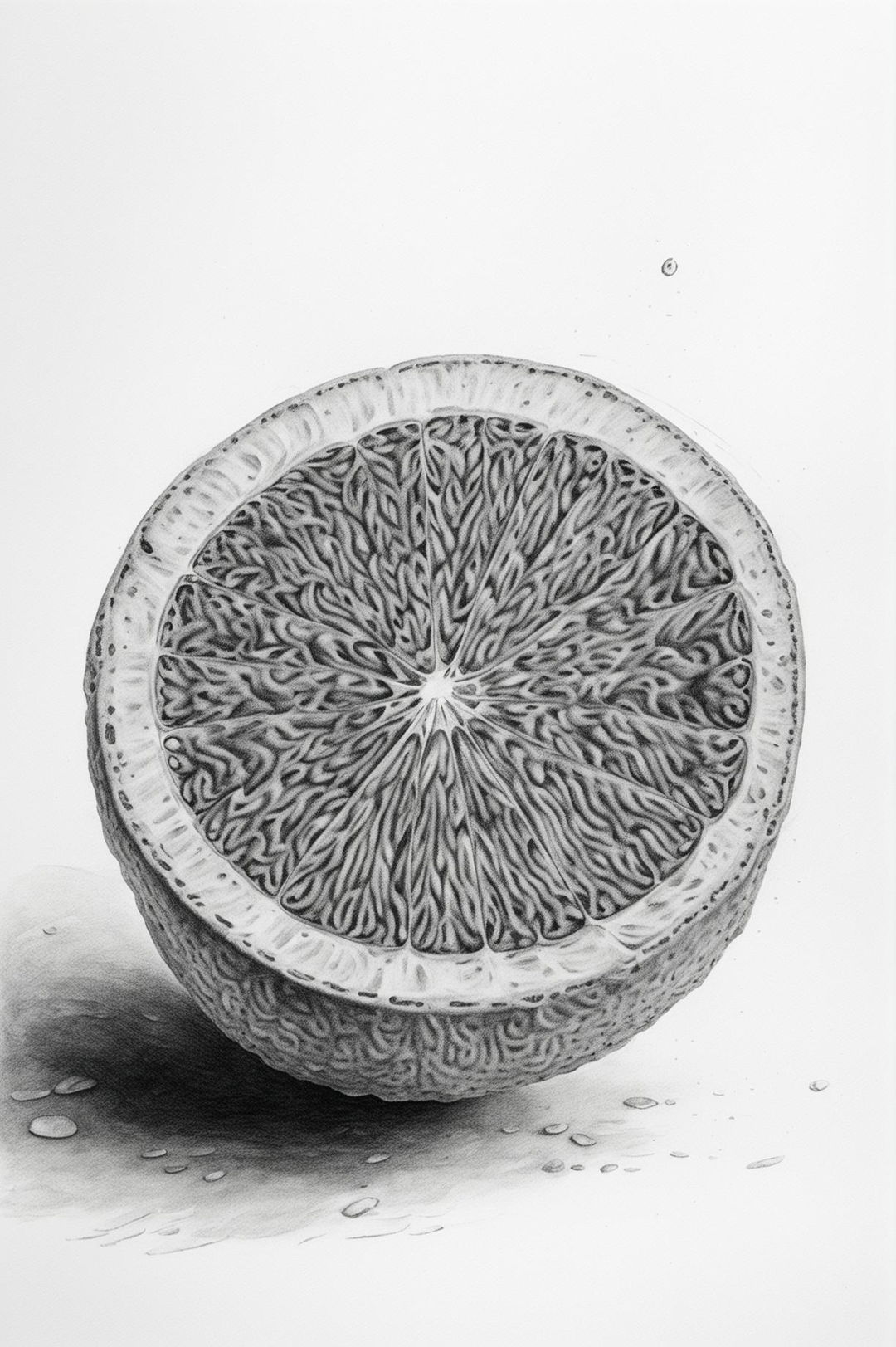 Vividly Detailed Lemon Drawing