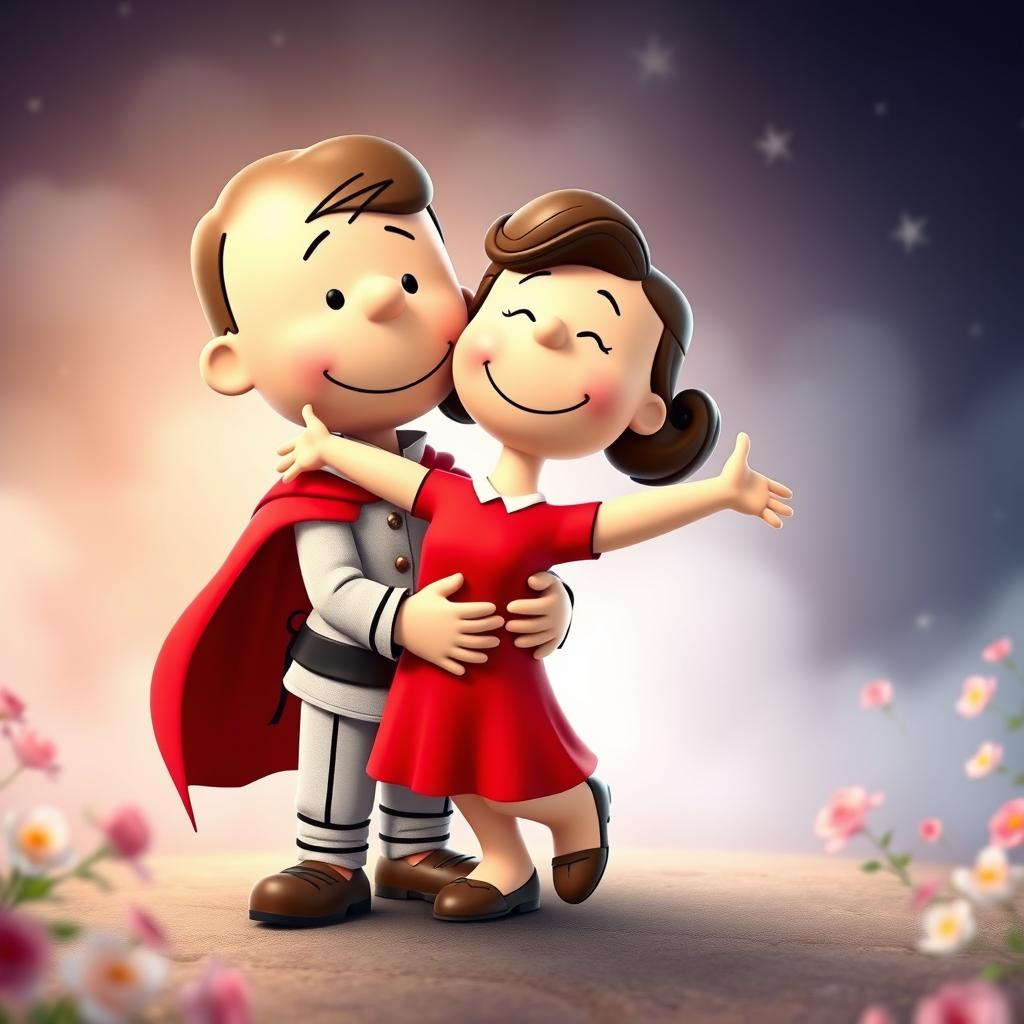 Whimsical Peanuts Characters as Romeo and Juliet