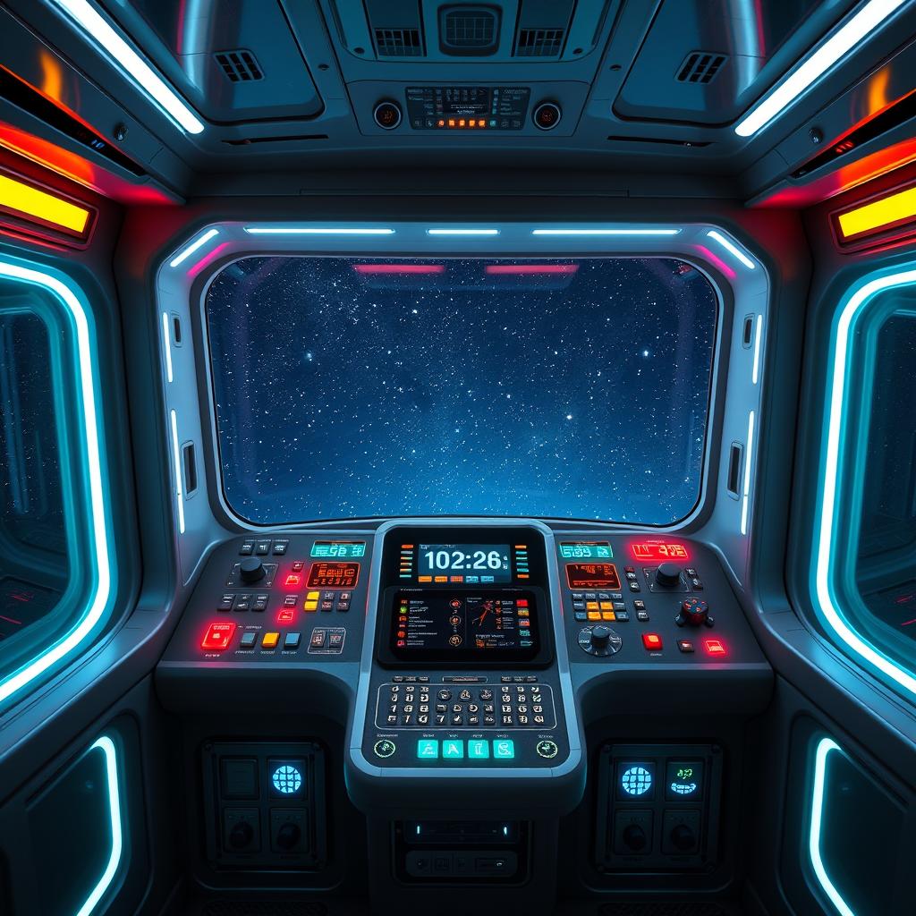 Futuristic Control Panel for Spacecraft