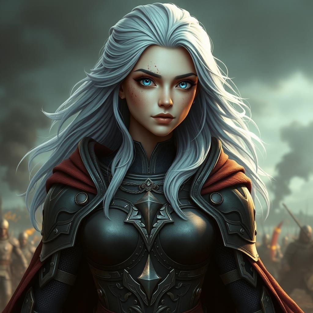 Stunning 3D Woman with Icy Hair