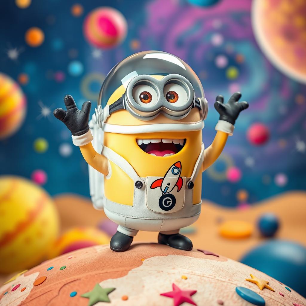 Adventurous Minion Astronaut: Joy in Space!