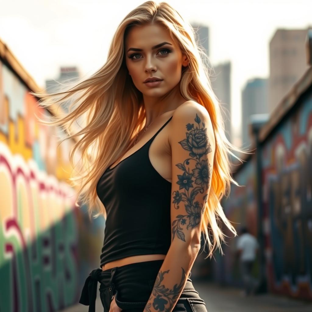 Embrace Your Bold Style: Stunning Blonde with Tattoo
