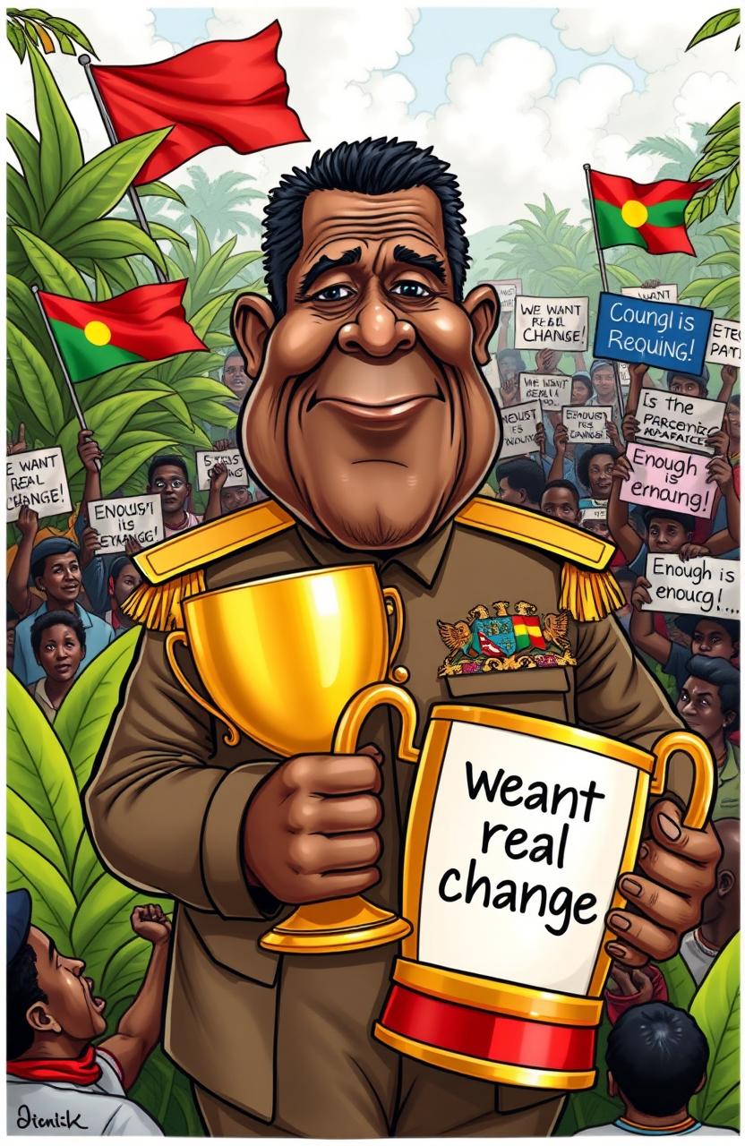 Satirical Cartoon: Dictator in Color