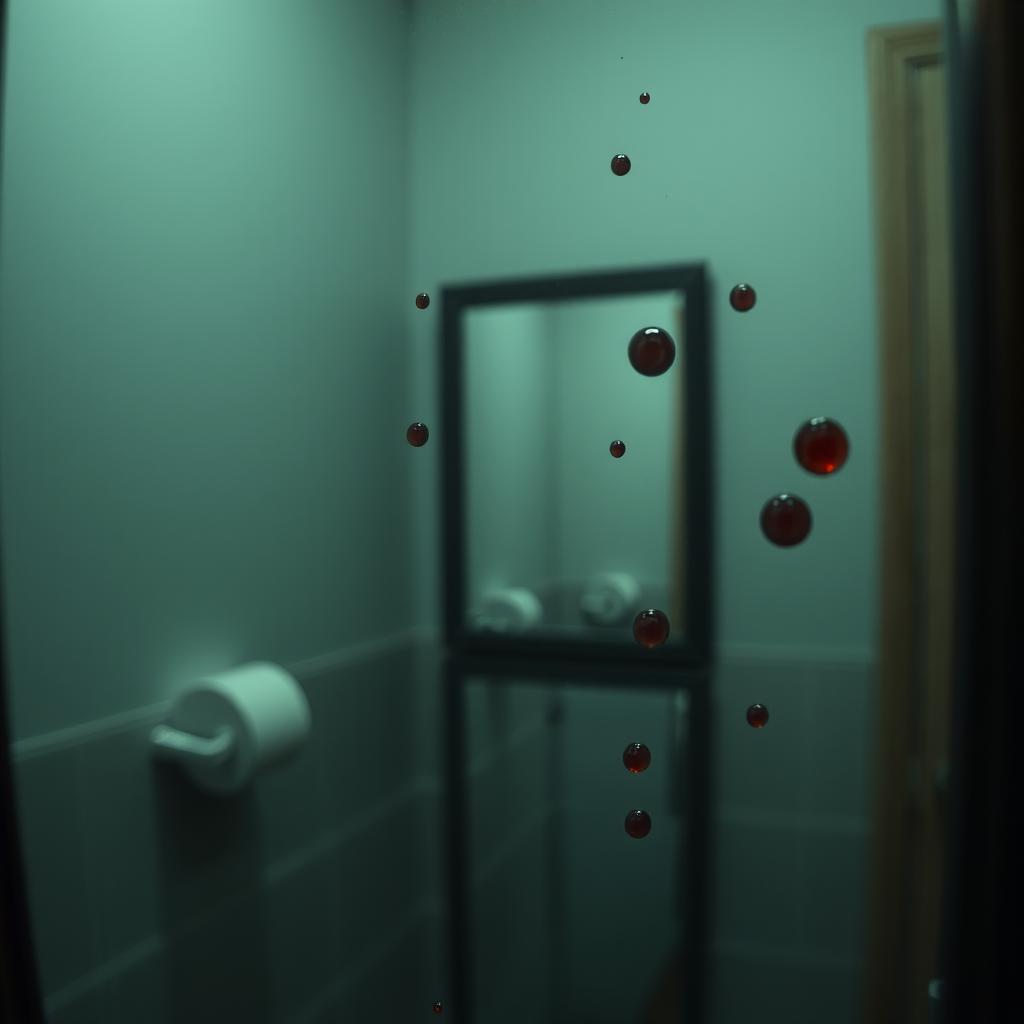 The Haunting Reflection: Bathroom Mirror Close-Up