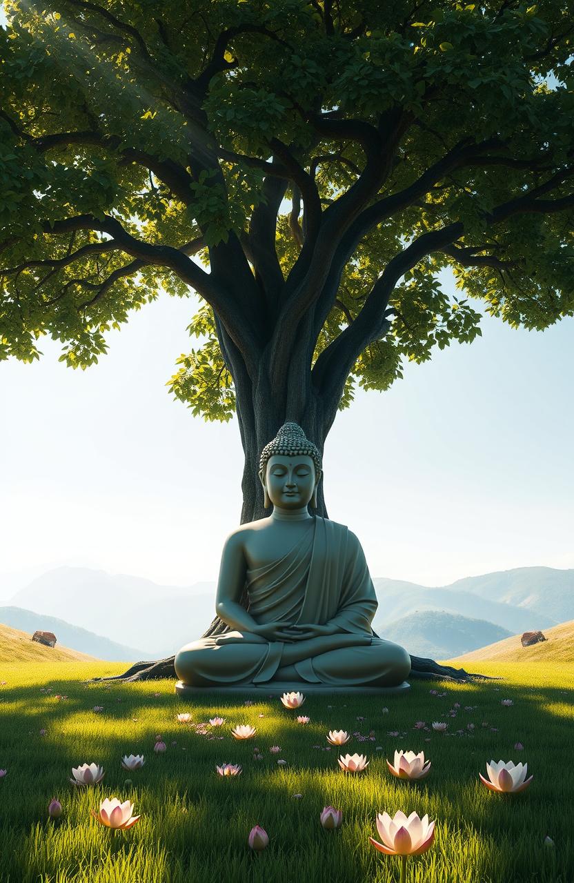 Find Peace: Buddha Meditating Under the Bodhi Tree