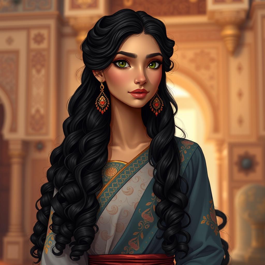 Embrace the Beauty: Tall Arab Girl with Curly Hair