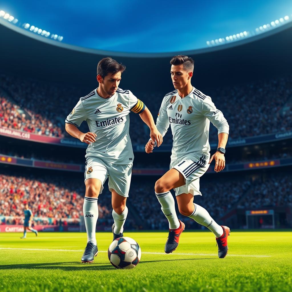 Epic Legends: Messi & Ronaldo Unite in Real Madrid Kits