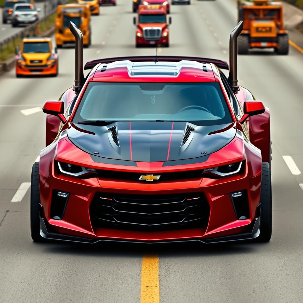 Rev Up with the Camaro Semi-Truck Mashup!