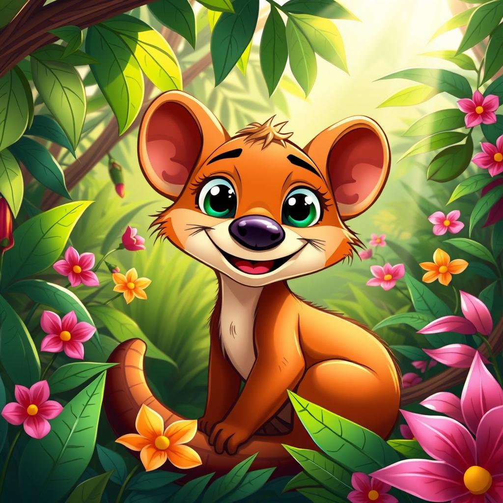 Meet the Playful Fossa! A Colorful Cartoon Adventure