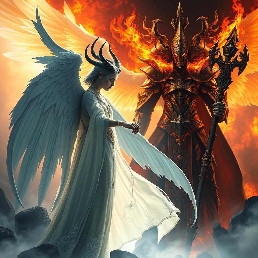 Celestial Tiefling Angel: A Mythical Vision