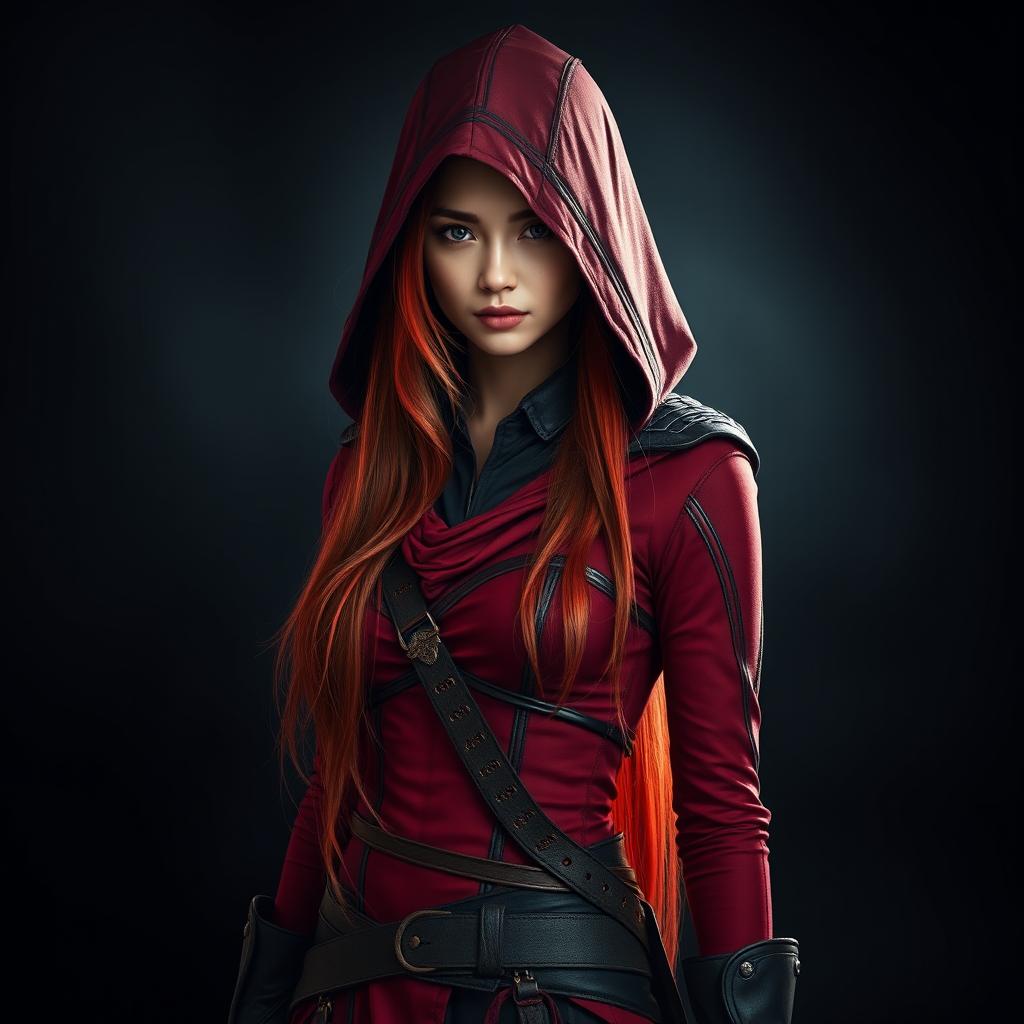 Vibrant Assassin: Red and Black Rogue