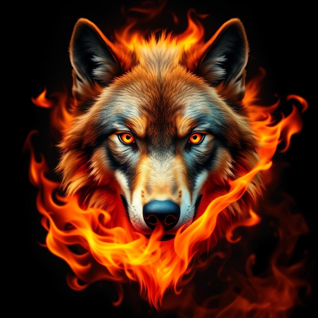 Epic Wolf: A Fiery Encounter