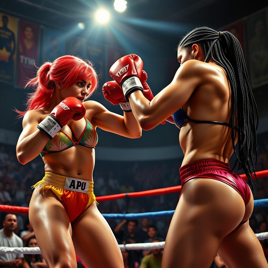 Epic Showdown: Muscular Female Boxers in Action