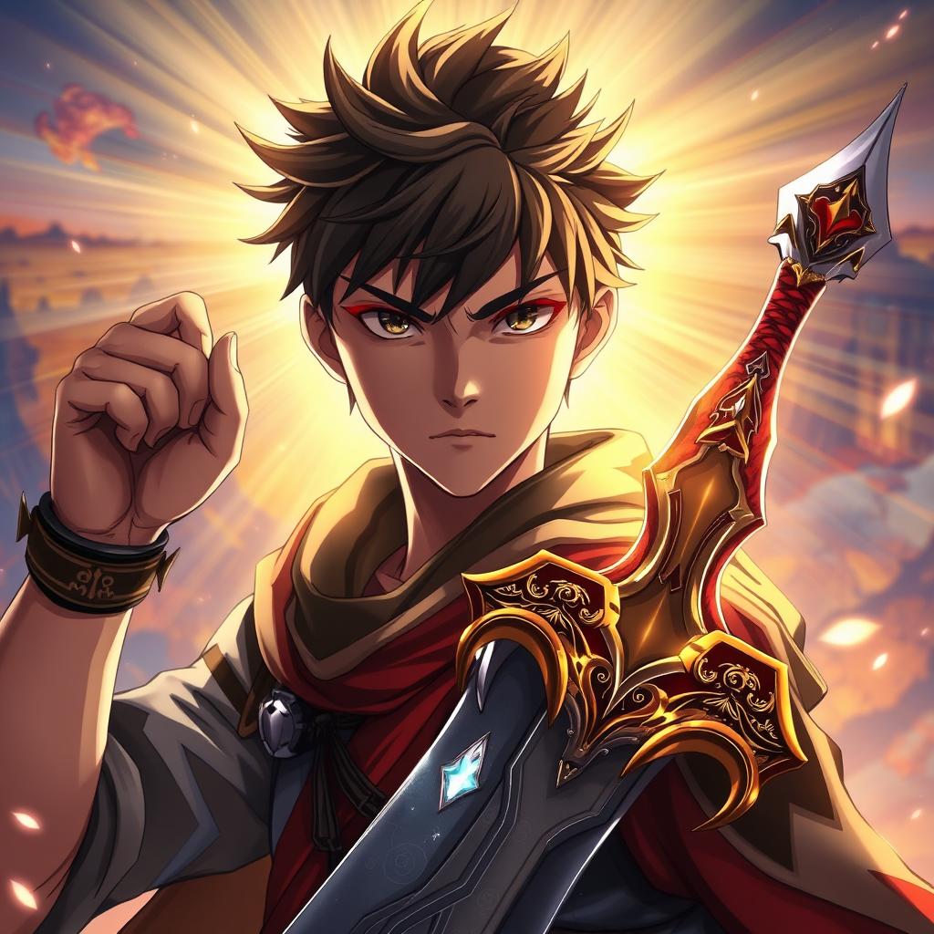 Radiant Anime Warrior: Embrace the Light