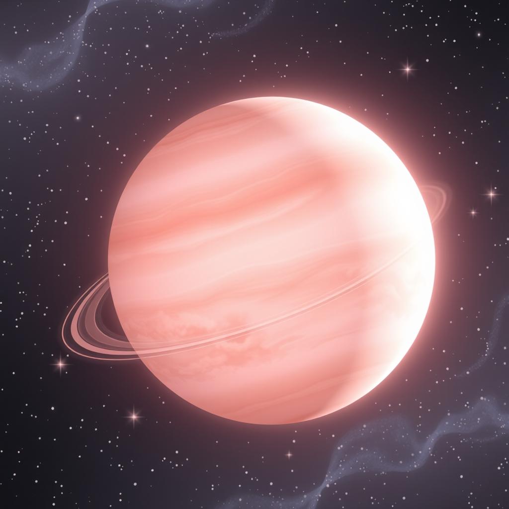 Discover the Beauty of a Light Pink Planet in Deep Space