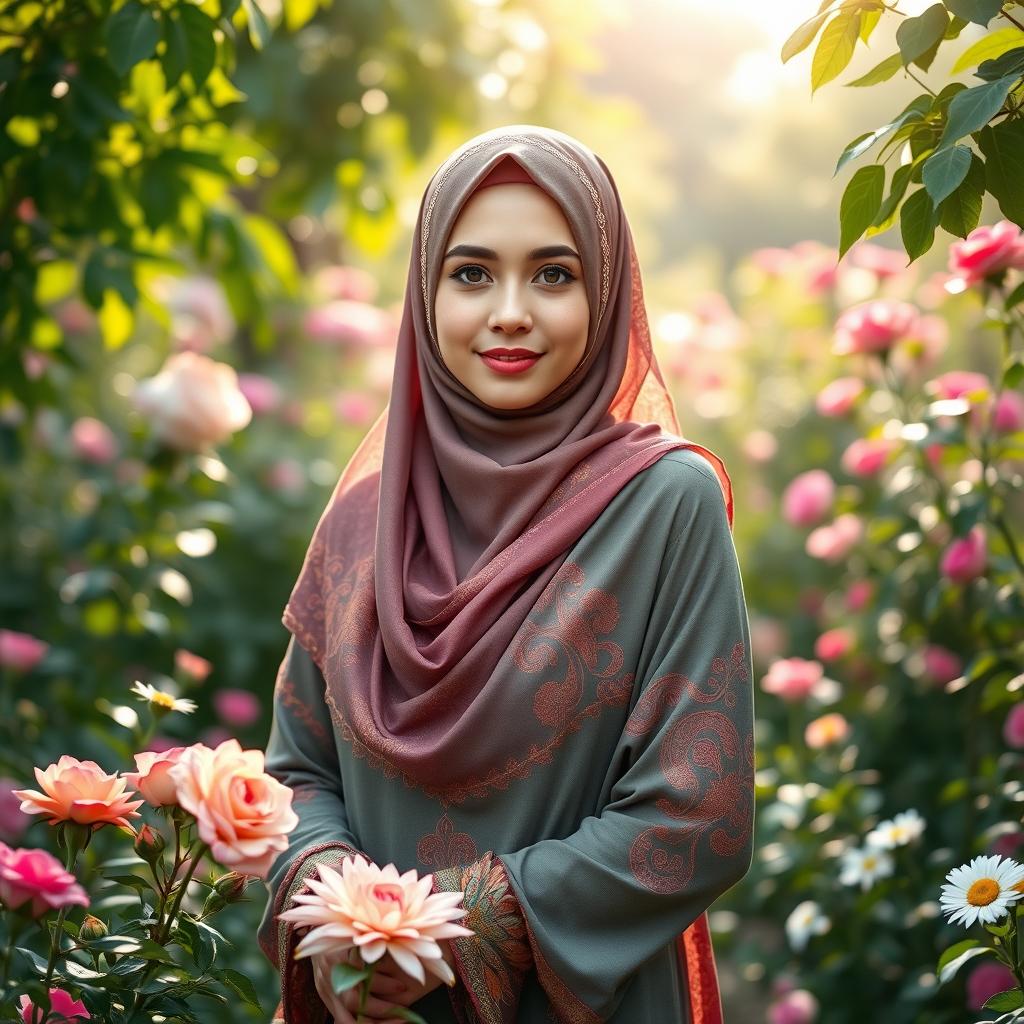 Embrace Serenity: A Colorful Niqab in Bloom