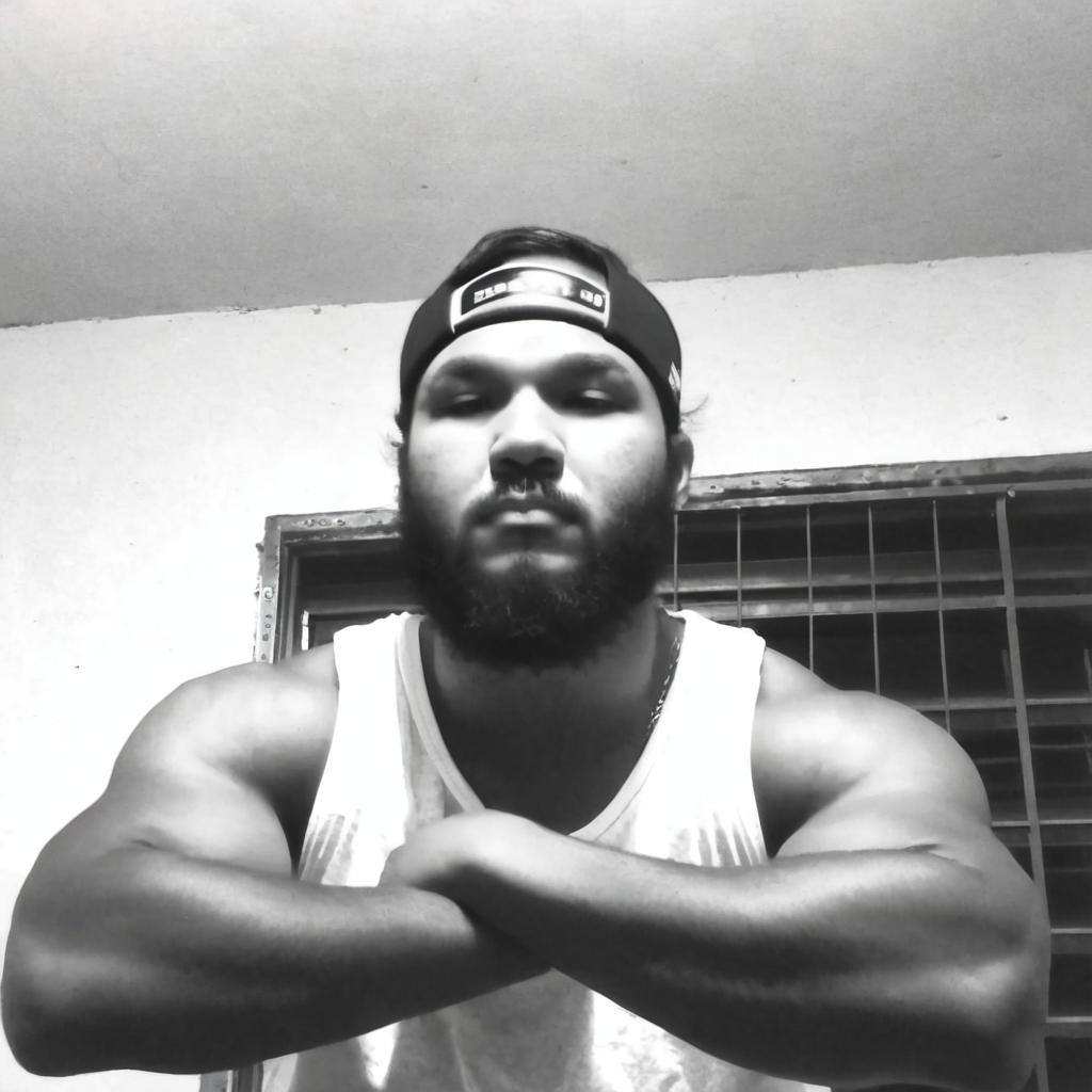 Strike a Pose: Muscular Bodybuilder Selfie