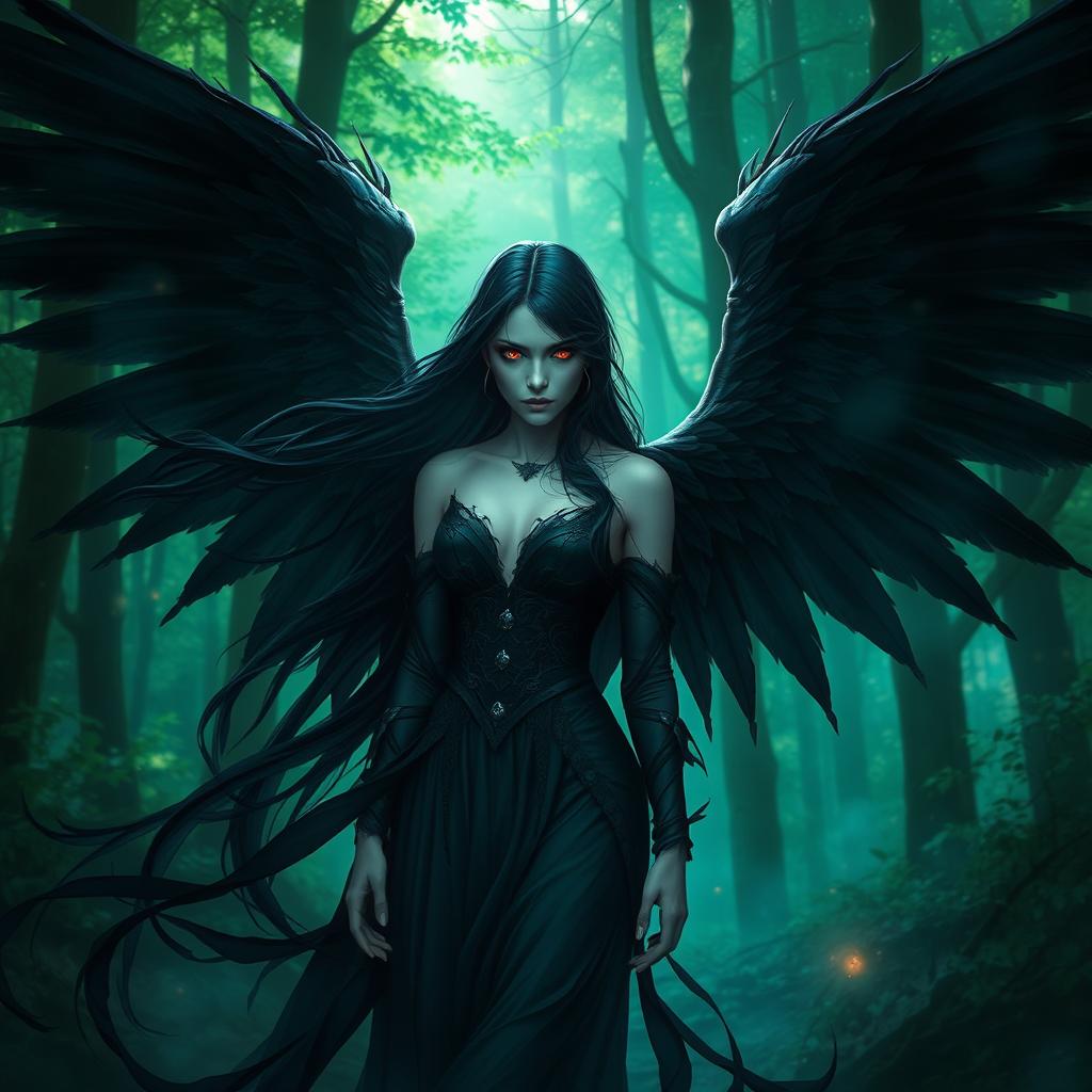 Mystical Aasimar: A Fallen Angel in the Forest