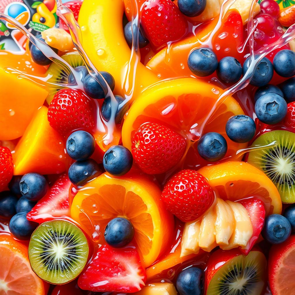 Fruit Fusion: A Colorful Abstract Delight