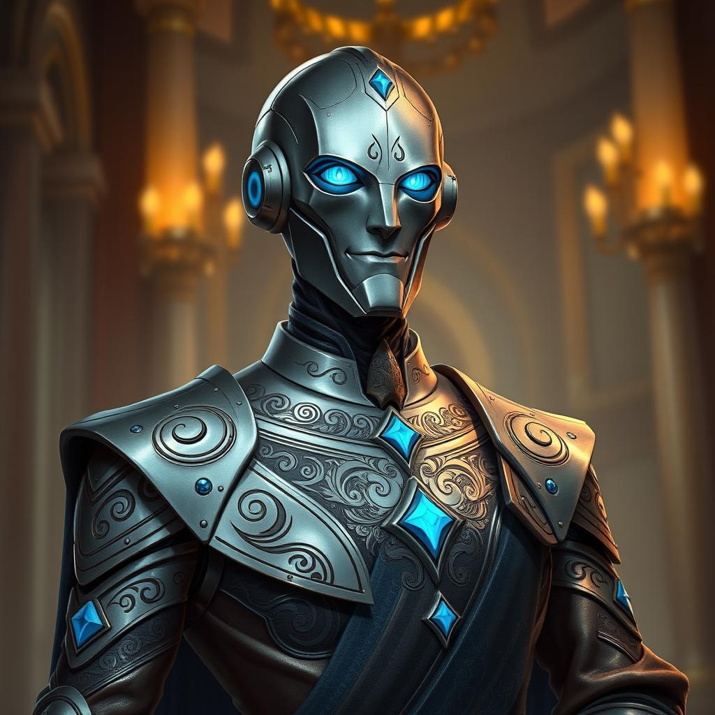 Elegant Warforged Envoy Portrait
