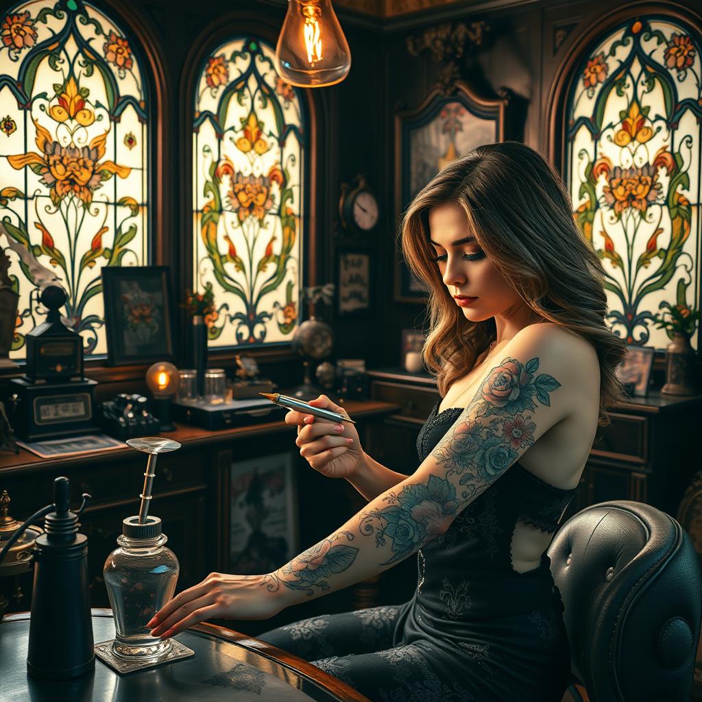 Intricate Art Nouveau Tattoo Designs