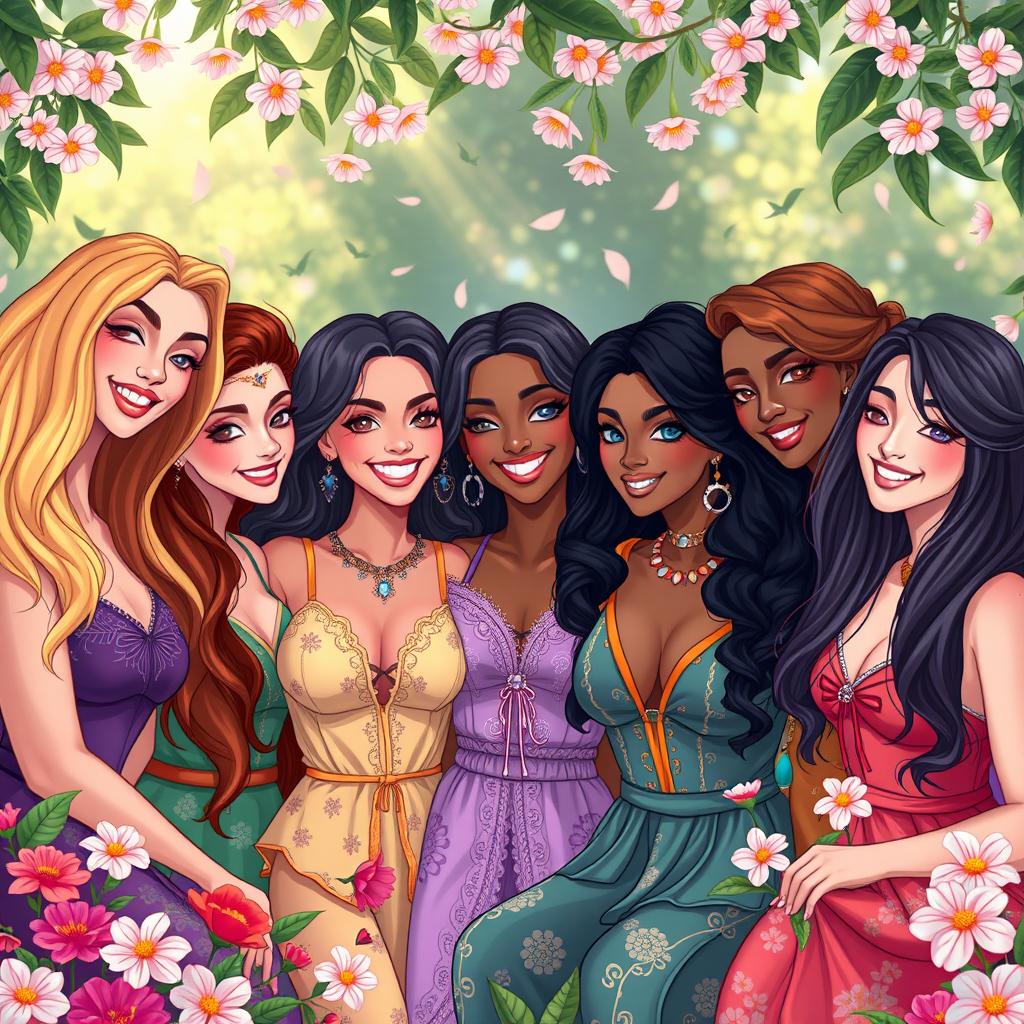 Explore the Vibrant World of Love: A Colorful Lesbian Harem