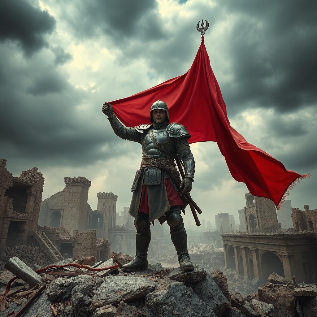 The Resilient Warrior: Standing Tall Amidst Ruins