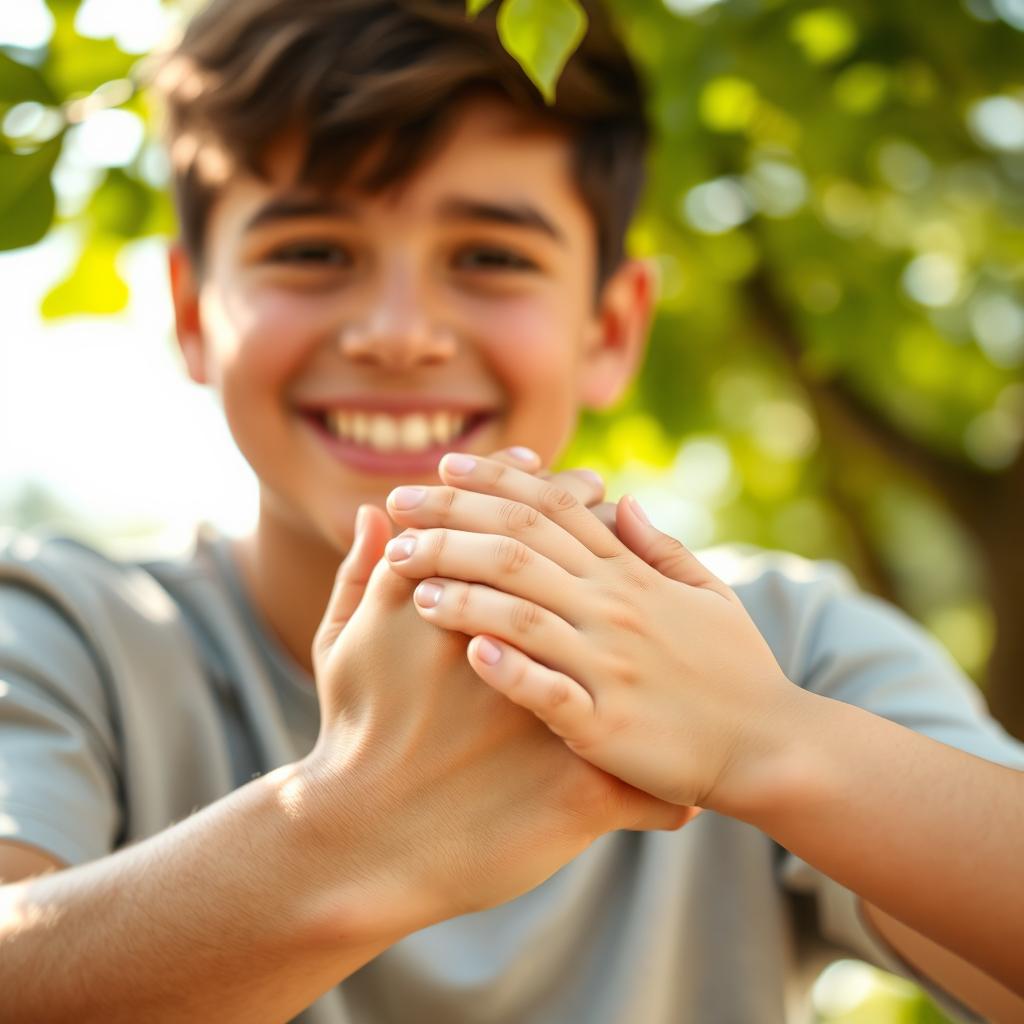 Capturing Connection: A Heartwarming Hand Clasp