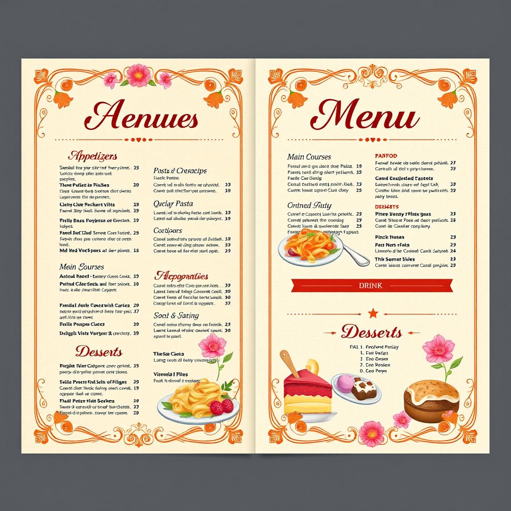 Indulge in Culinary Art: Elegant Restaurant Menu