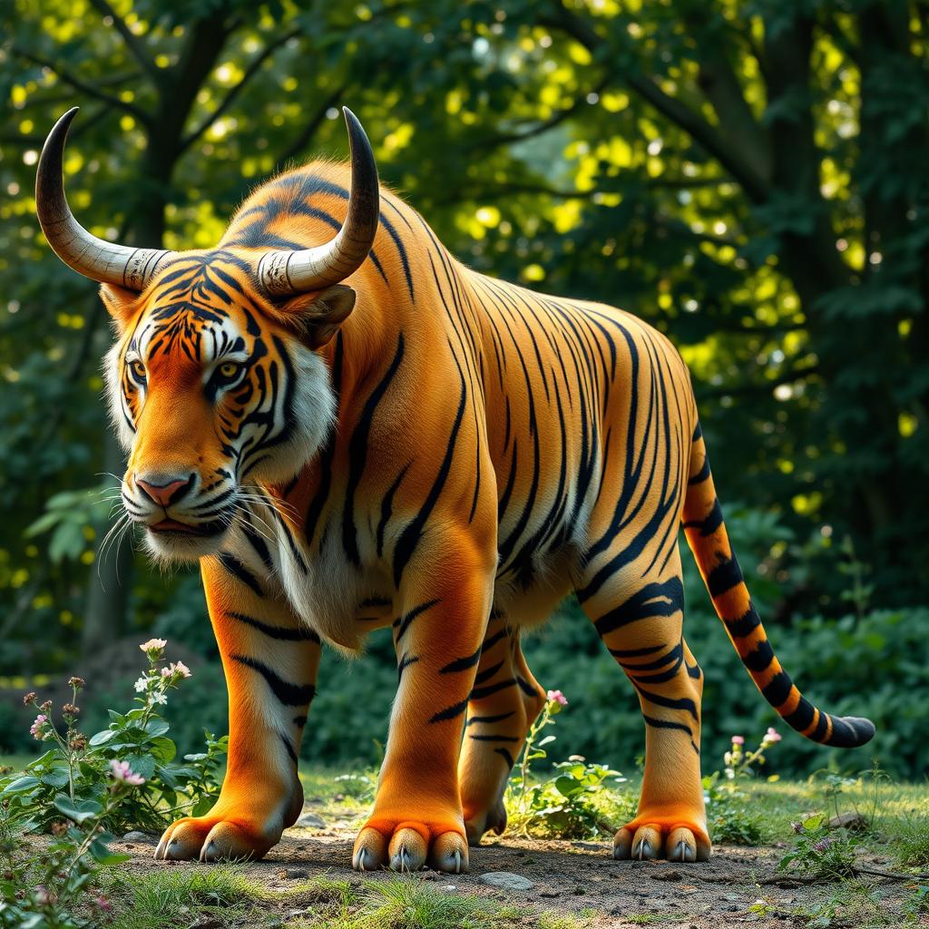 Unleash the Beast: Striking Tiger-Bull Hybrid