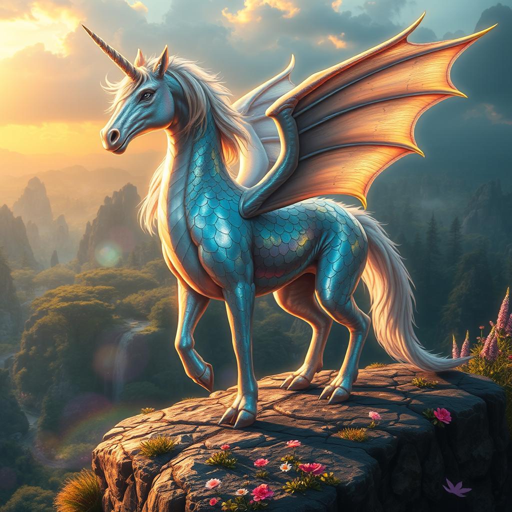 Enchanting Unicorn-Dragon Hybrid