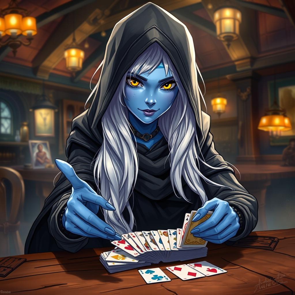 Enchanting Half-Elf Drow Rogue Concept Art