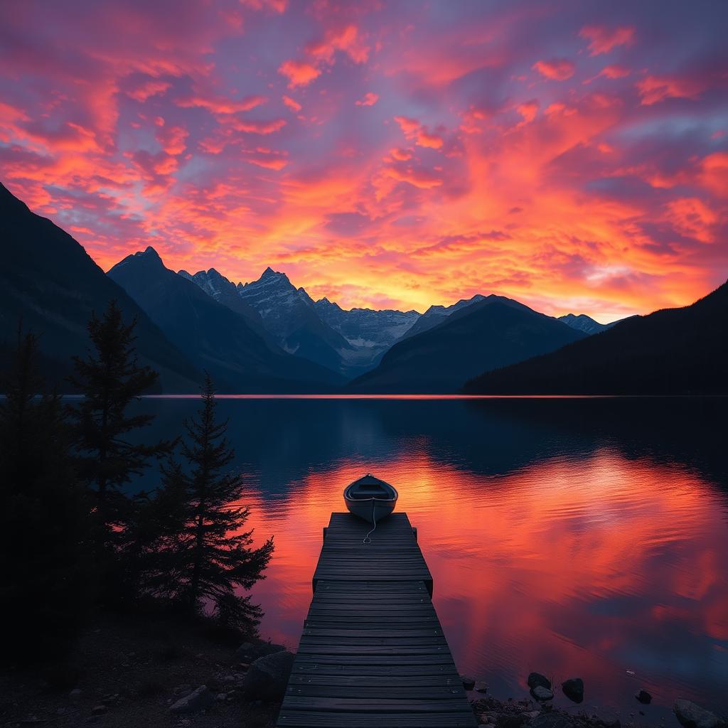 Breathtaking Sunset Serenity Over the Lake