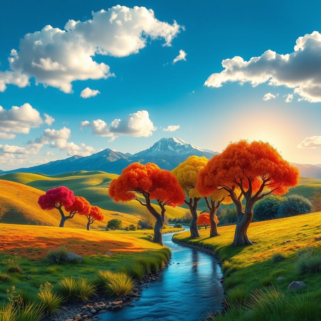 Discover Your Dream Landscape: Rolling Hills and Blue Skies