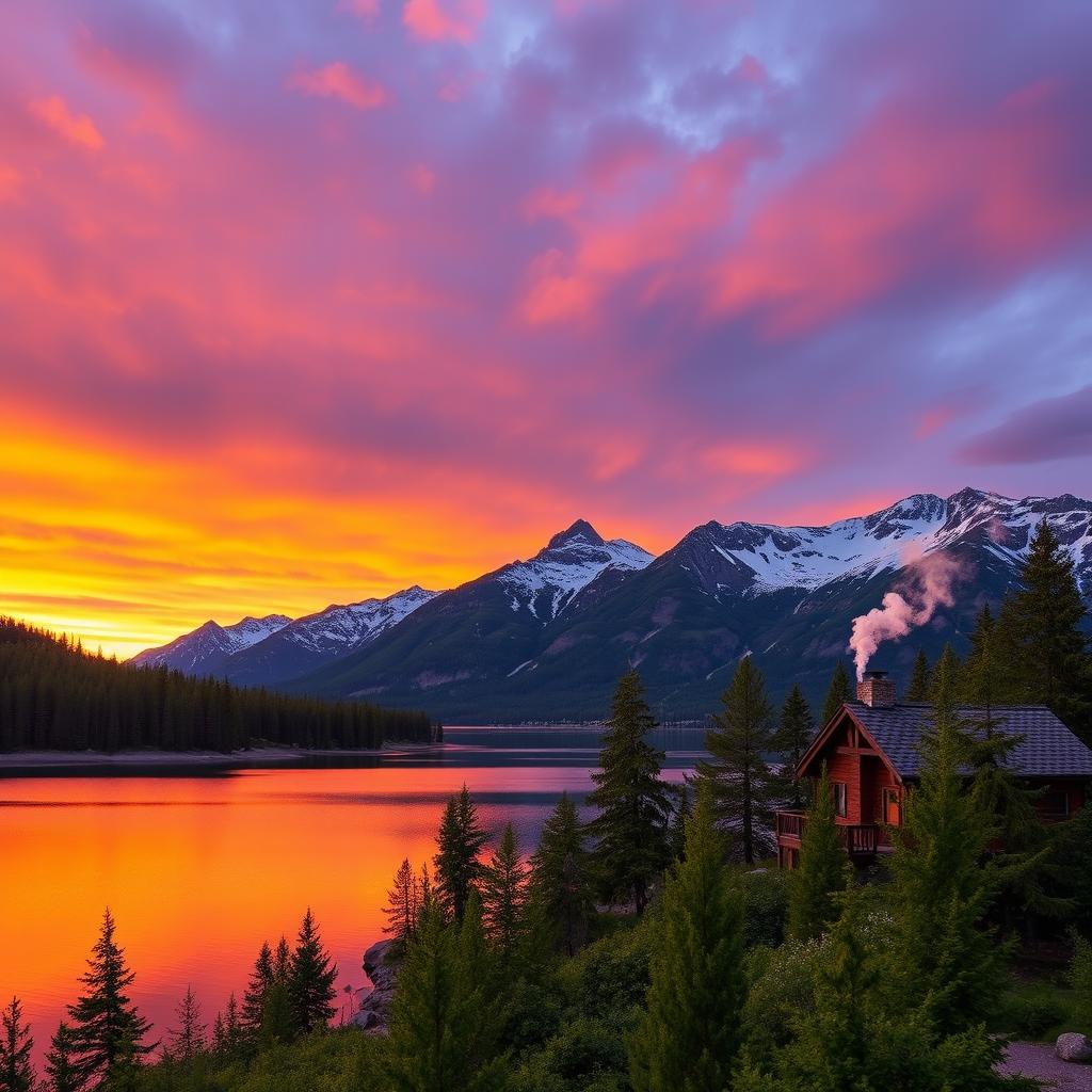 Breathtaking Mountain Sunset