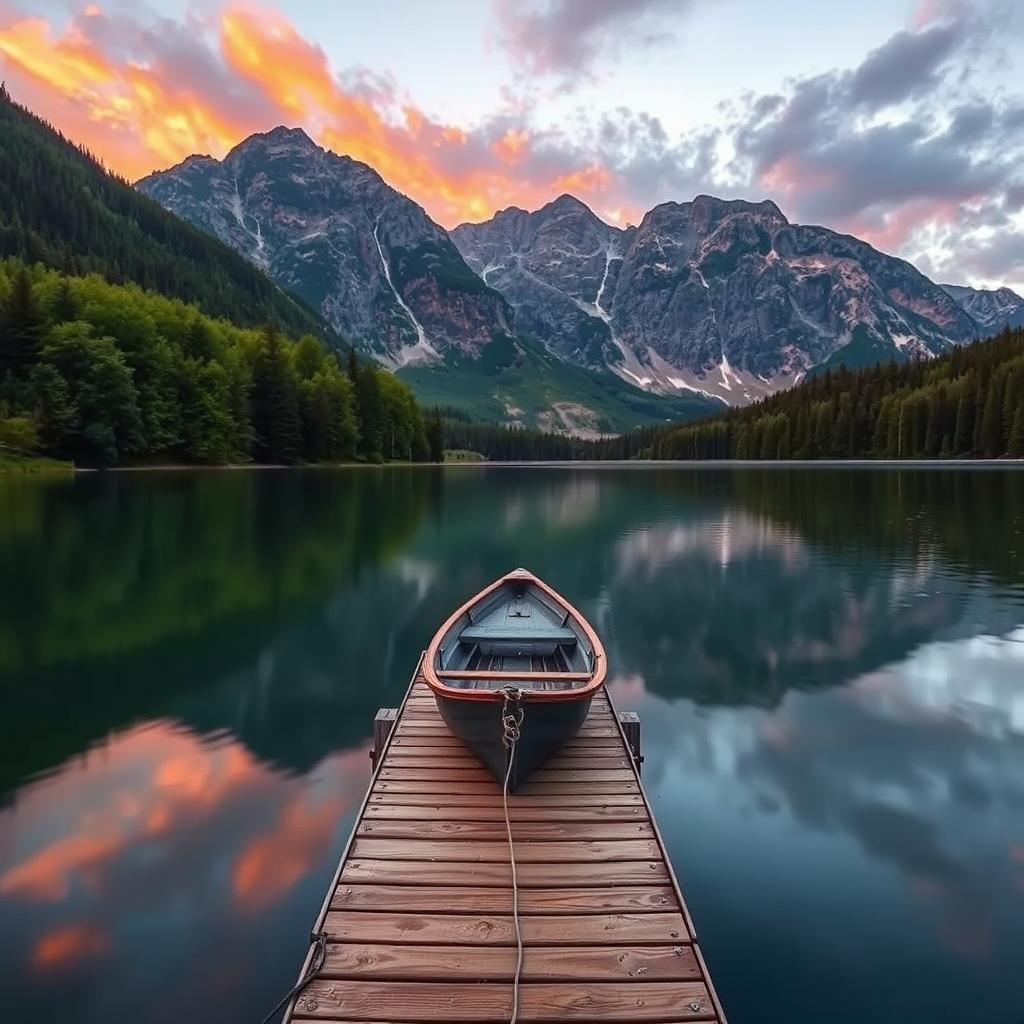 Tranquil Retreat: Serene Lake Landscape