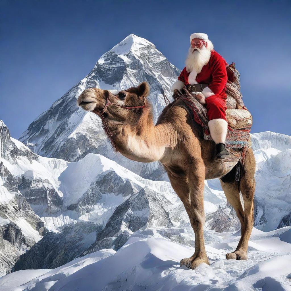 Santa Claus on a Camel Adventure