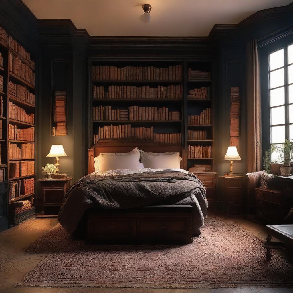 Snuggle Up in the Dark Academia Bedroom Oasis