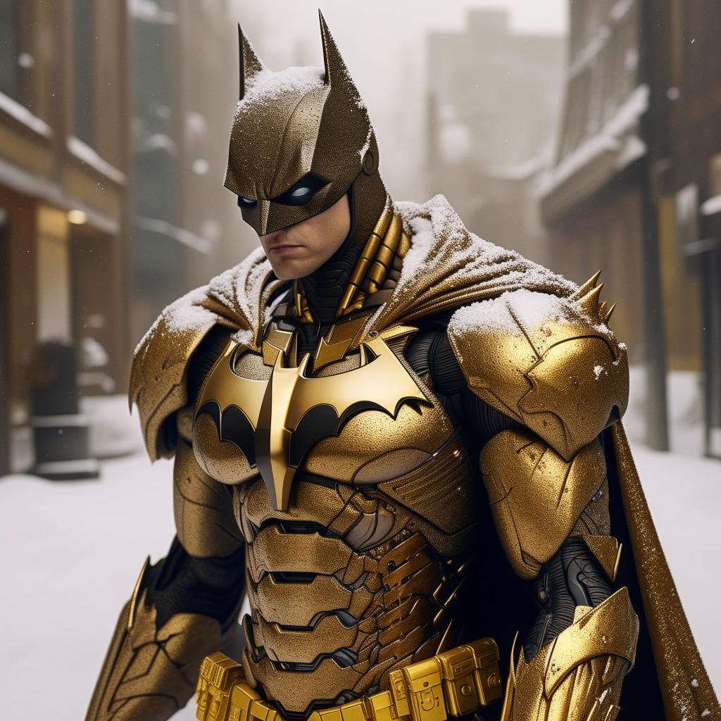Epic Gold-Plated Batman in Mecha Suit